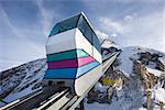 Funicular going to Kitzsteinhorn peak in austrian alps next to kaprun resort