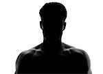 Muscular silhouette of a young man - misterious face