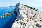 Rocky south cape of Lefkas island and lighthouse (Greece, Ionian Sea)
