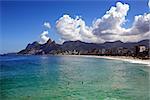 beautiful ipanema Leblon beach in rio de janeiro brazil