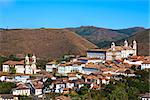 view of the unesco world heritage city of ouro preto in minas gerais brazil