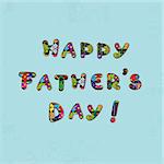 Happy Father's Day greeting card with pixels, funny letters text