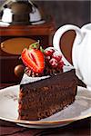 Delicious chocolate cake with fresh berries.