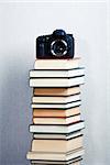Picture Camera on a high stack of books