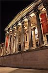 The National Gallery at night, London, England, United Kingdom, Europe.