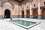 Tourists visiting Medersa Ben Youssef, the old Islamic school, Old Medina, Marrakech, Morocco, North Africa, Africa