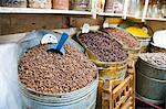 Coffee beans for sale in the souks of Marrakech, Morocco, North Africa, Africa