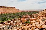 Typical remote Moroccan desert town on the road to the Todra Gorge, Morocco, North Africa, Africa