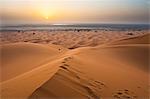 Sunset at Erg Chebbi Desert from the top of a 150m sand dune, Sahara Desert near Merzouga, Morocco, North Africa, Africa