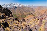 High Atlas mountain scenery on the walk between Oukaimeden ski resort and Tacheddirt, High Atlas Mountains, Morocco, North Africa, Africa