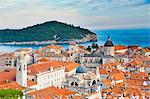 Dubrovnik Cathedral and Lokrum Island elevated view, Old Town, UNESCO World Heritage Site, Dubrovnik, Dalmatian Coast, Adriatic, Croatia, Europe