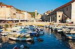 Hvar harbour, St. Stephens Square and St. Stephens Cathedral in Hvar town centre, Hvar Island, Dalmatian Coast, Adriatic, Croatia, Europe