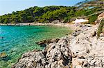 Beach in the Pakleni Islands (Paklinski Islands), Dalmatian Coast, Adriatic Sea, Croatia, Europe