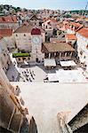 St. Lawrence Square viewed from the Cathedral of St. Lawrence, Trogir, UNESCO World Heritage Site, Dalmatian Coast, Croatia, Europe