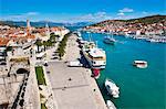 Trogir waterfront, Obala Bana Berislavica, Trogir, UNESCO World Heritage Site, Dalmatian Coast, Adriatic, Croatia, Europe