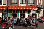 Outdoor cafe in Nieumarkt, Amsterdam, Netherlands, Europe