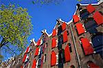 Converted canal warehouses, Amsterdam, Netherlands, Europe