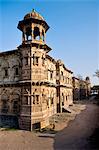 Morvi Temple (the Secretariat) an administrative building with a Hindu temple in the centre, built in the 19th century and being restored following the 1997 earthquake, Morvi, Gujarat, India, Asia