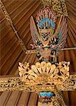 Garuda image above the bed beams of a wealthy Balinese household, Bali, Indonesia, Southeast Asia, Asia