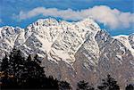 Snow covered Remarkables Mountain Range, Queenstown, Otago, South Island, New Zealand, Pacific