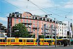 City center trams, Basel, Switzerland, Europe