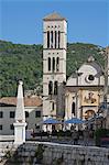 The St. Stephen Cathedral in the medieval city of Hvar, island of Hvar, Croatia, Europe