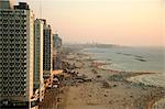 View over the skyline and beaches of Tel Aviv, Israel, Middle East