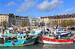 Fishing fleet in Le Havre, Normandy, France, Europe