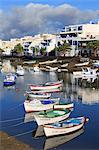 Fishing boats in Charco de San Gines, Arrecife, Lanzarote Island, Canary Islands, Spain, Atlantic, Europe