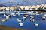 Fishing boats in Charco de San Gines, Arrecife, Lanzarote Island, Canary Islands, Spain, Atlantic, Europe