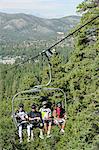 Mountain bikers, Big Bear Lake, California, United States of America, North America