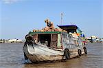 Boat, Mekong River, Mekong Delta, Vinh Long Province, Vietnam, Indochina, Southeast Asia, Asia