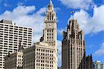 The Wrigley Building and Tribune Tower, Chicago, Illinois, United States of America, North America