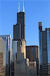 Skyscrapers including Willis Tower, formerly Sears Tower, Chicago, Illinois, United States of America, North America