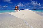 Couple in the Tuamotu islands, French Polynesia, Pacific Islands, Pacific