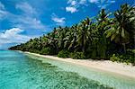 Paradise white sand beach and turquoise water on Ant Atoll, Pohnpei, Micronesia, Pacific