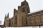 Durham Cathedral, UNESCO World Heritage Site, in snow on a winter's day in Durham, County Durham, England, United Kingdom, Europe