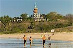 Walkers & the Nosara Beach Hotel at popular Playa Guiones beach, Nosara, Nicoya Peninsula, Guanacaste Province, Costa Rica, Central America