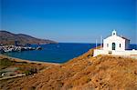 White chapel, Hora, Andros Island, Cyclades, Greek Islands, Greece, Europe