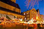 Willy Brandt Platz and Christmas Market, Dortmund, North Rhine-Westphalia, Germany, Europe