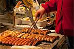 Hot dog stall, Christmas Market, Munster, North Rhine-Westphalia, Germany, Europe