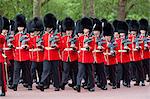 Irish Guards marching along The Mall, London, England, United Kingdom, Europe