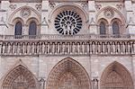 The facade of Notre Dame de Paris cathedral, Paris, France, Europe