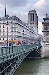 The banks of the Seine and Notre Dame de Paris cathedral, Paris, France, Europe