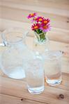 Glasses of water on a table