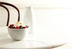 Mixed Berries and Yogurt in Bowl, Studio Shot