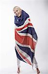 Woman wrapped in union flag