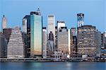 Manhattan skyline at dusk, New York City, USA