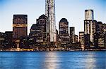 Manhattan skyline at dusk, New York City, USA