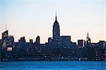 Manhattan skyline at dusk, New York City, USA